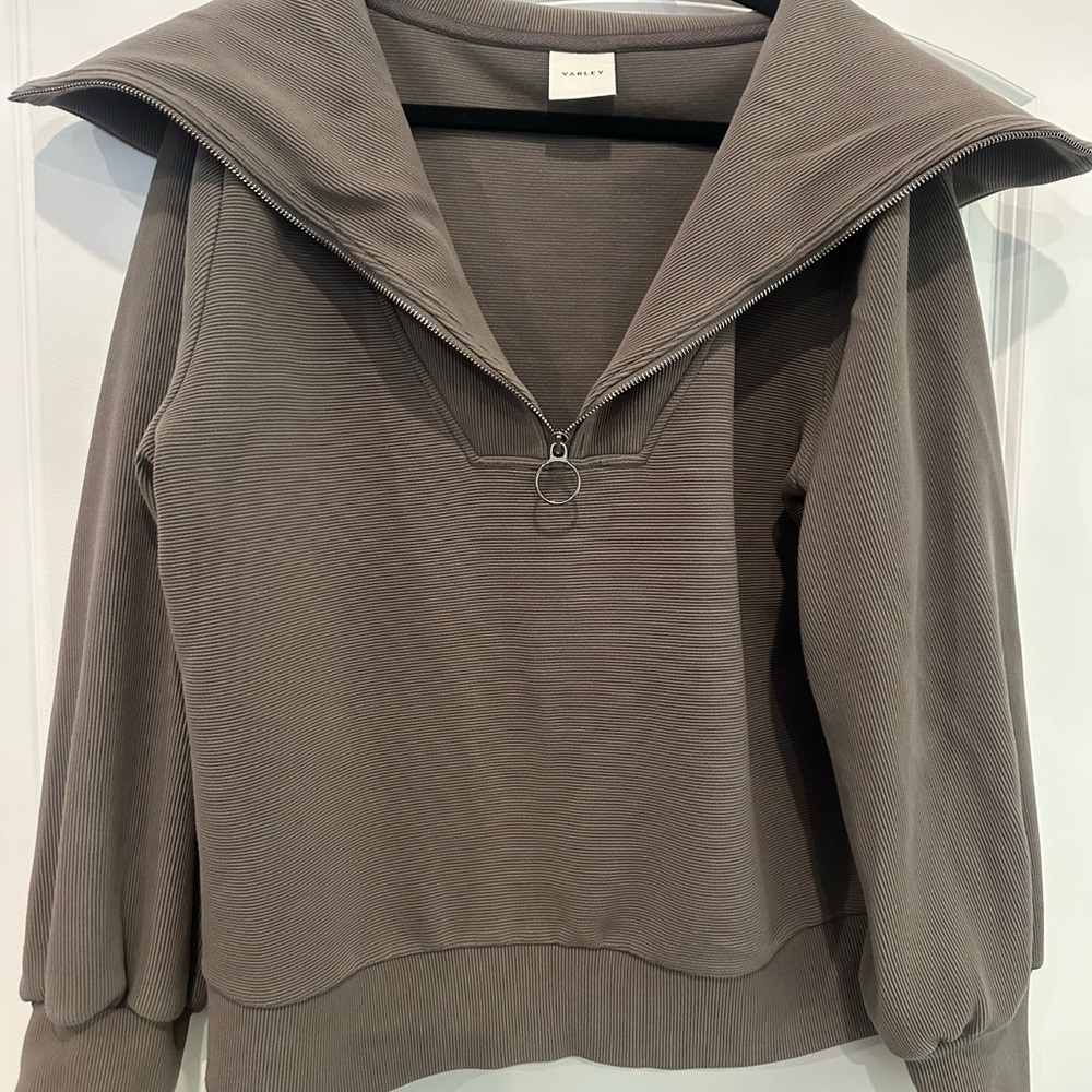 Varley Brown Ribbed Sweater